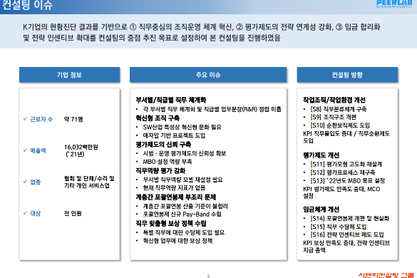 [일터혁신컨설팅] 협회 및 단체,기타 개인 서비스업 컨설팅 사례,작업조직 및 작업환경개선/평가체계개선/임금체계개선